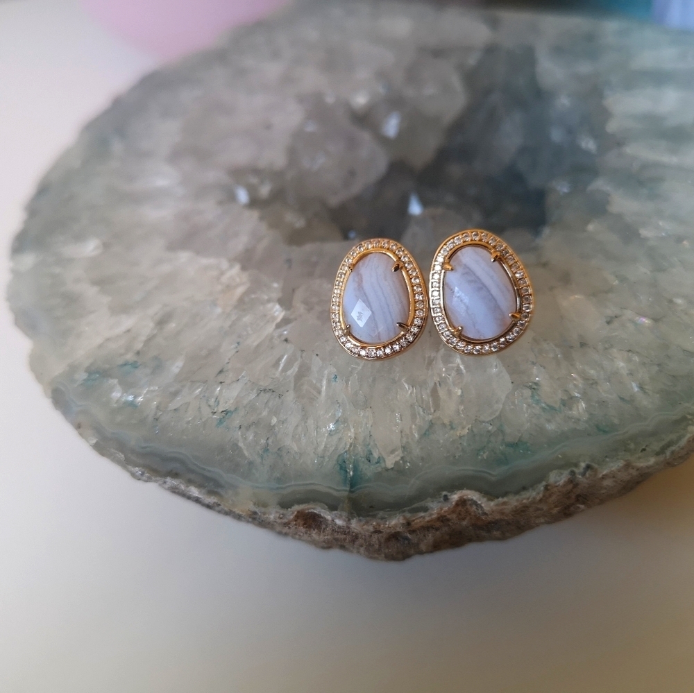 MELANIE AULD | Agate Stone Slice Earrings